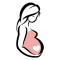 Pictogramme de femme enceinte, santé, amour